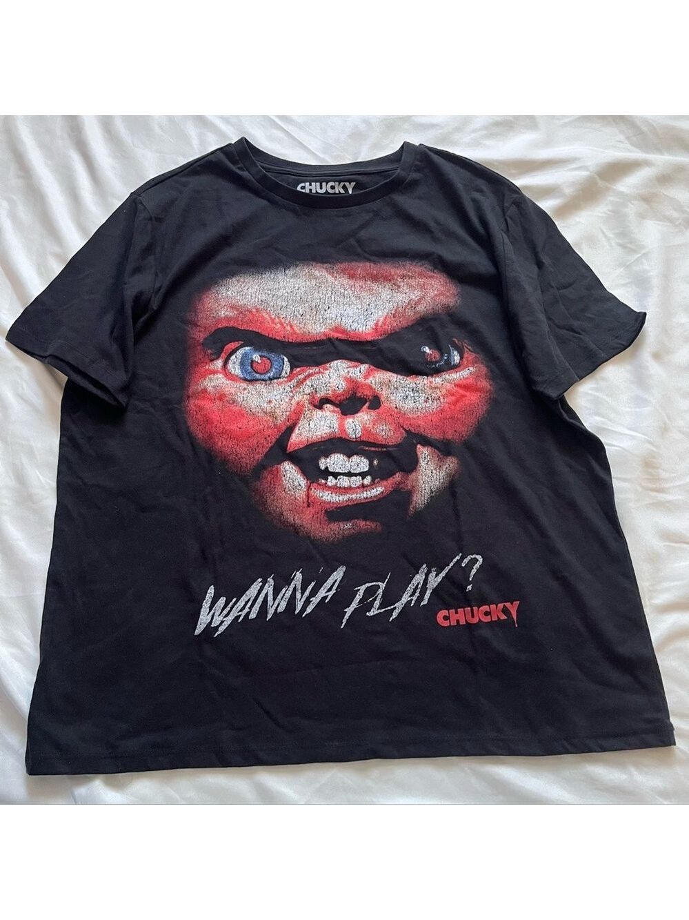 Chucky Doll Graphic Tee Black Shortsleeves Horror Movie Halloween  Medium